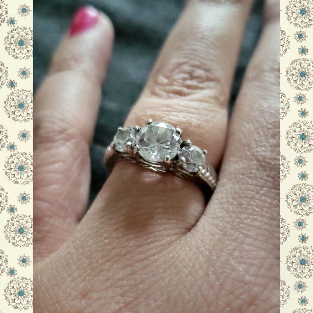 Sterling & CZ engagement/promise style ring
